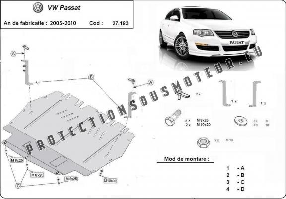 Cache sous moteur et de la boîte de vitesse VW Passat B6