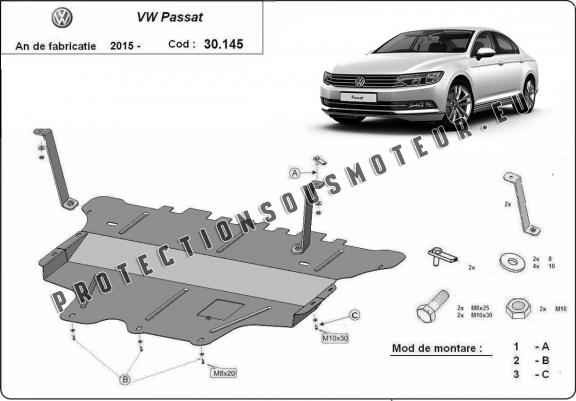 Cache sous moteur et de la boîte de vitesse VW Passat B8 - boîte de vitesses manuelle