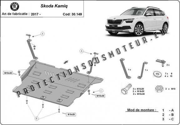 Cache sous moteur et de la boîte de vitesse Skoda Kamiq