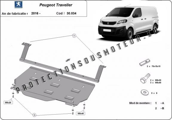 Cache sous moteur et de la boîte de vitesse Peugeot Traveller Fourgon
