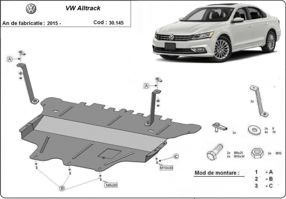 Cache sous moteur et de la boîte de vitesse VW Passat Alltrack - boîte de vitesses manuelle