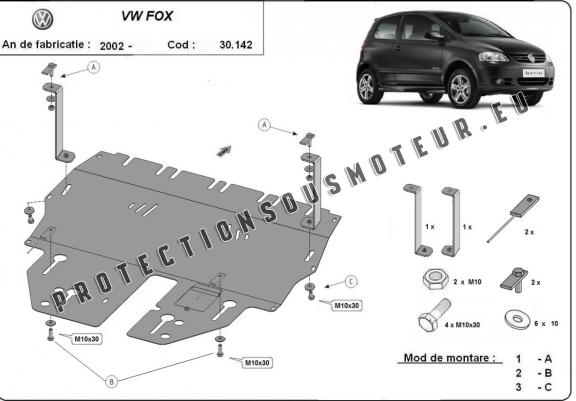 Cache sous moteur et de la boîte de vitesse VW Fox