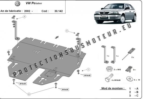 Cache sous moteur et de la boîte de vitesse Volkswagen Pointer