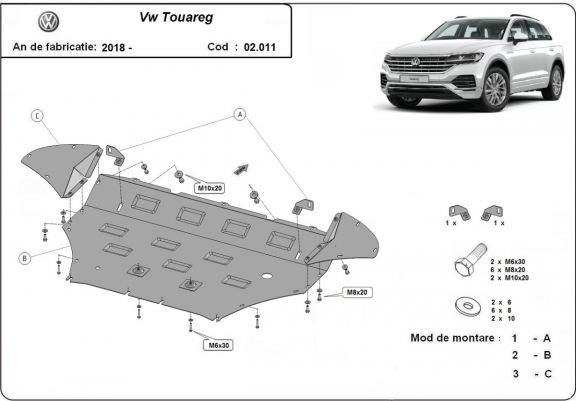 Cache Sous Moteur Volkswagen Touareg