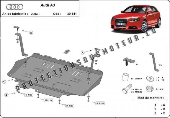 Cache sous moteur et de la boîte de vitesse Audi A3