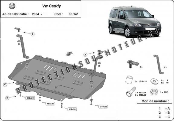 Cache sous moteur et de la boîte de vitesse VW Caddy