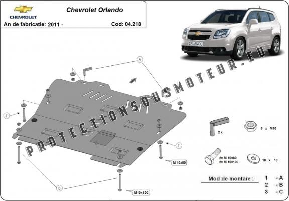 Cache sous moteur et de la boîte de vitesse Chevrolet Orlando