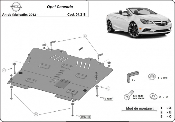 Cache sous moteur et de la boîte de vitesse Opel Cascada