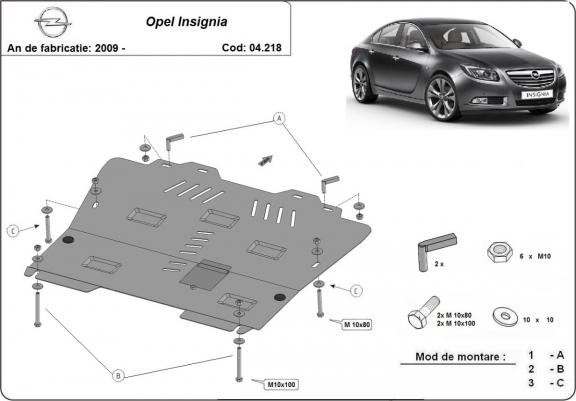 Cache sous moteur et de la boîte de vitesse Opel Insignia