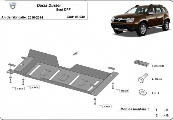 Cache de protection DPF Dacia Duster