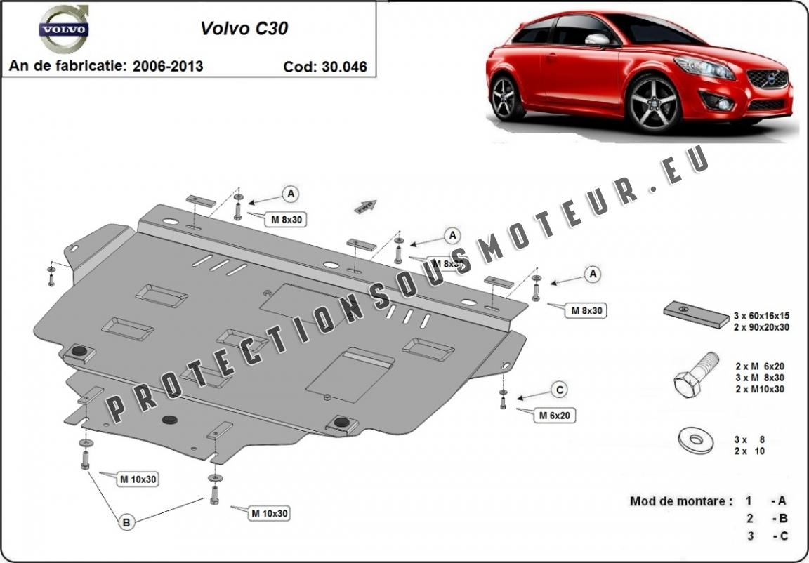 Volvo C30 Cache de Protection Sous Moteur 