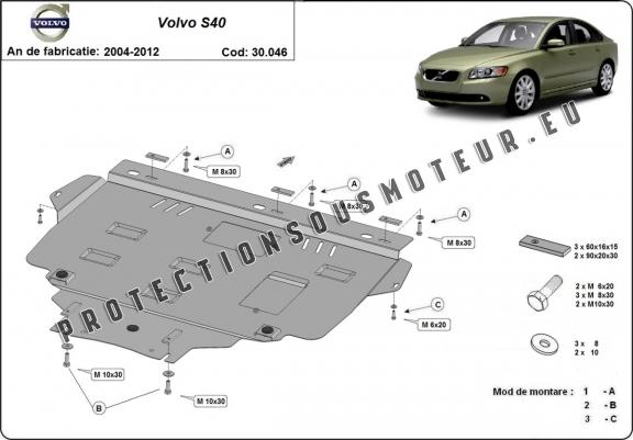 Cache sous moteur et de la boîte de vitesse Volvo S40