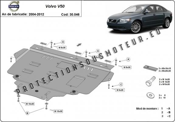 Cache sous moteur et de la boîte de vitesse Volvo V50