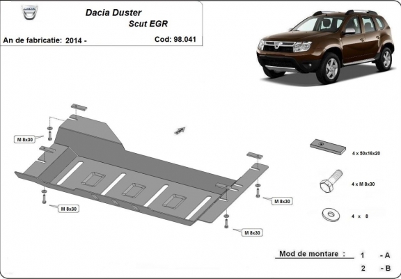 Cache de protection EGR, system STOP&GO Dacia Duster