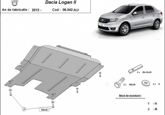 Cache sous moteur et de la boîte de vitesse DACIA LOGAN 2
