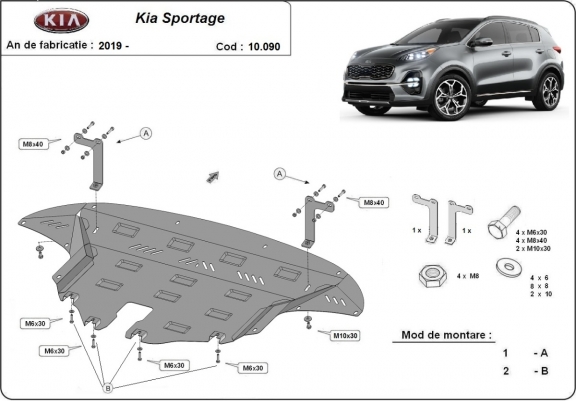 Cache sous moteur et de la boîte de vitesse Kia Sportage
