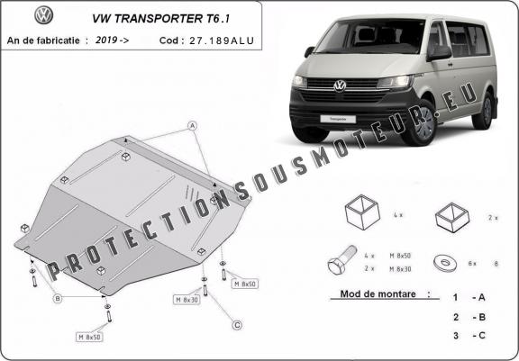 Cache sous moteur et de la boîte de vitesse Volkswagen Volkswagen Transporter T6.1 - Aluminium