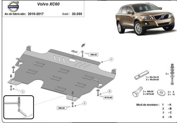 Cache sous moteur et de la boîte de vitesse Volvo XC60