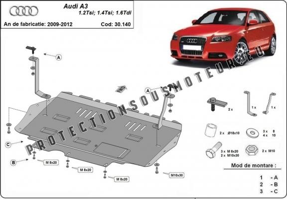 Cache sous moteur et de la boîte de vitesse Audi A3