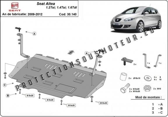 Cache sous moteur et de la boîte de vitesse Seat Altea