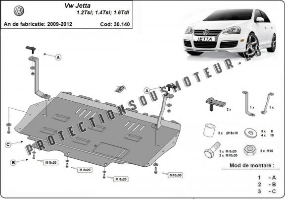 Cache sous moteur et de la boîte de vitesse VW Jetta