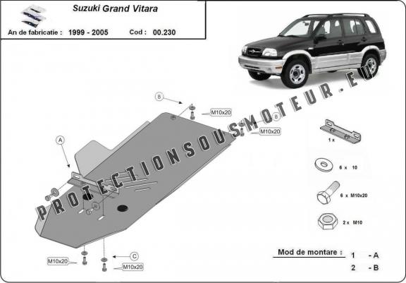 Cache de protection de la boîte de vitesse Suzuki Grand Vitara 