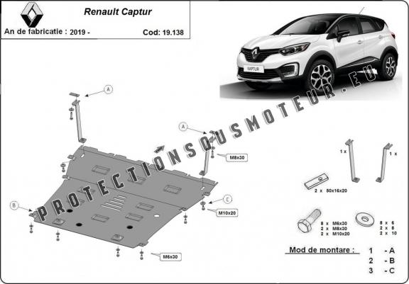 Cache sous moteur et de la boîte de vitesse Renault Captur