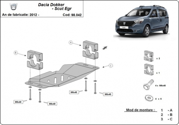 Cache sous système Stop&Go, EGR Dacia Dokker