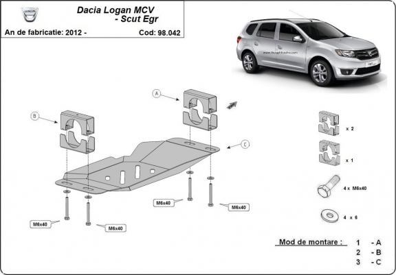 Cache sous système Stop&Go, EGR Dacia Logan MCV