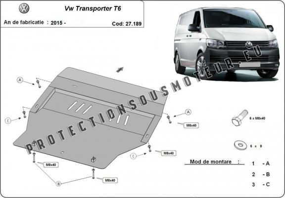 Cache sous moteur et de la boîte de vitesse Volkswagen Transporter T6