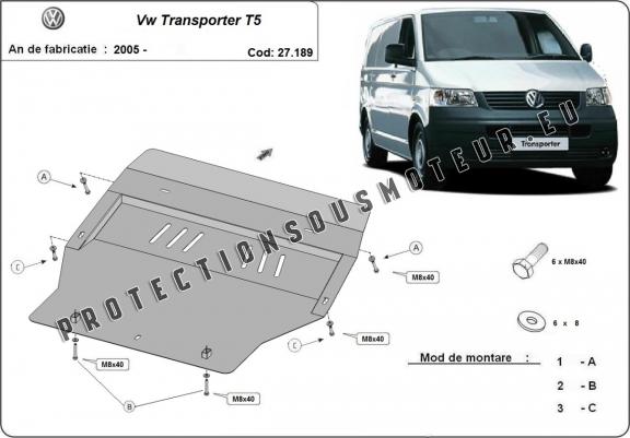 Cache sous moteur et de la boîte de vitesse Volkswagen Transporter T5