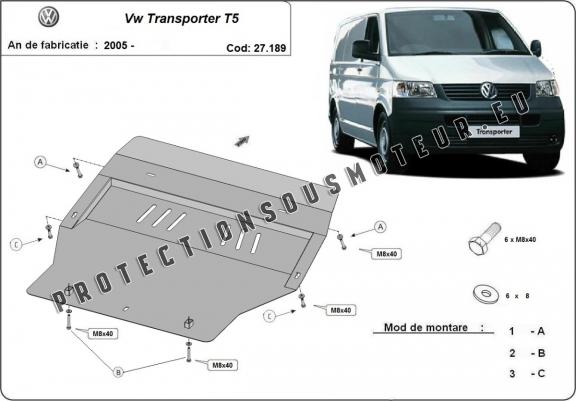 Cache sous moteur et de la boîte de vitesse Volkswagen Transporter T5