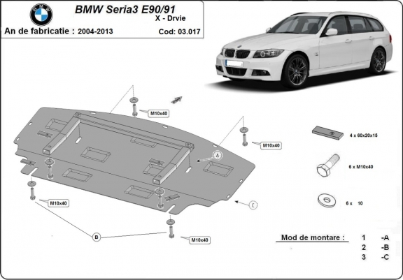 Cache de protection de radiateur BMW seria 3 - E90