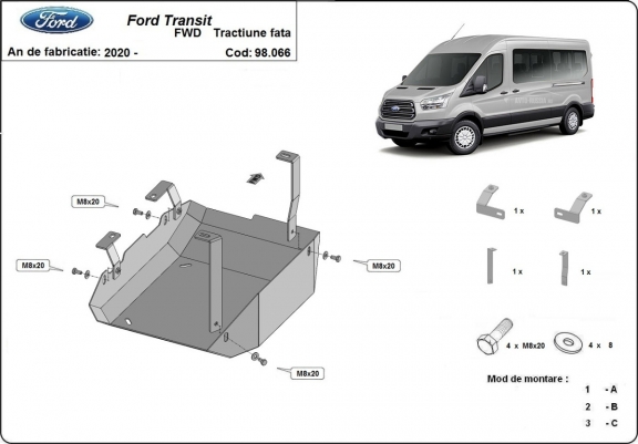 Cache de protection réservoir AdBlue Ford Transit ( 4X2, 4X4 )
