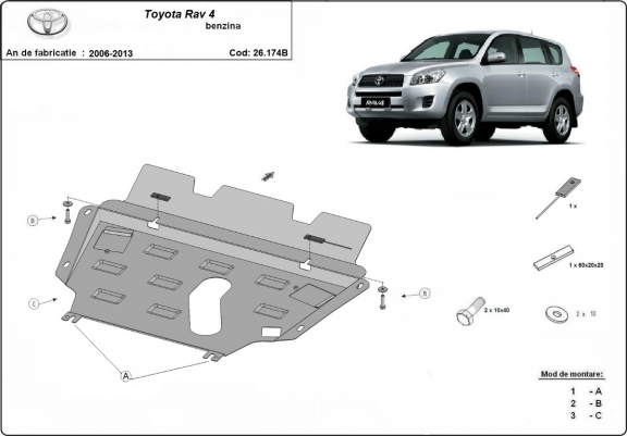 Cache sous moteur et de la boîte de vitesse Toyota RAV 4 Petrol Essence