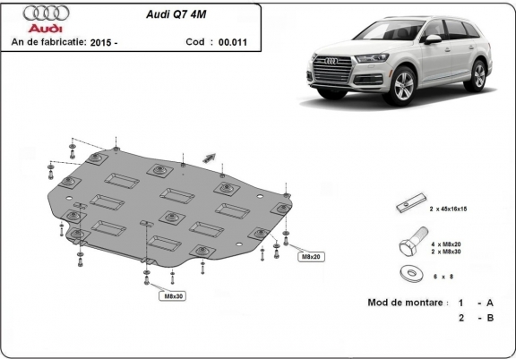 Cache de protection de la boîte de vitesse Audi Q7