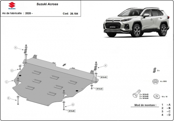 Cache sous moteur et de la boîte de vitesse Suzuki Across