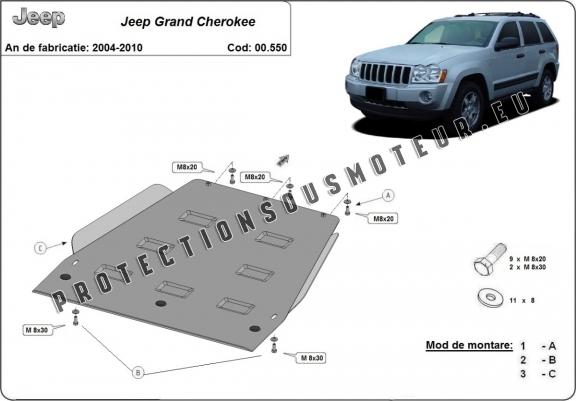 Cache de protection de la boîte de vitesse Jeep Grand Cherokee