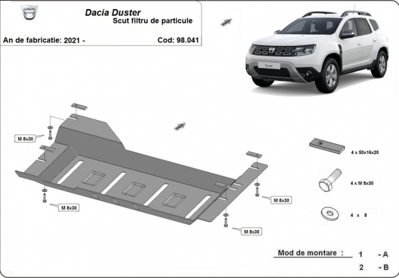 Cache de protection DPF Dacia Duster