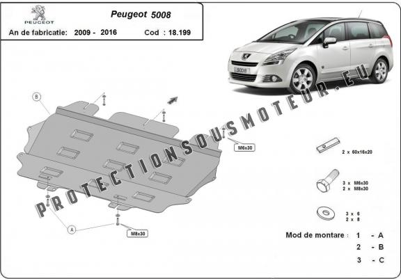 Cache sous moteur et de la boîte de vitesse Peugeot 5008