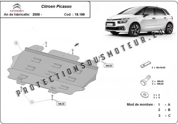 Cache sous moteur et de la boîte de vitesse Citroen C4 Picasso