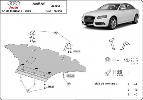 Cache sous moteur et de la radiateur Audi A4 B8 All Road petrol