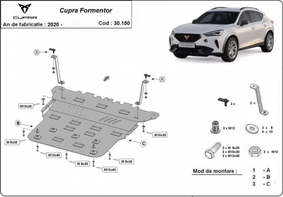Cache sous moteur et de la boîte de vitesse Cupra Formentor