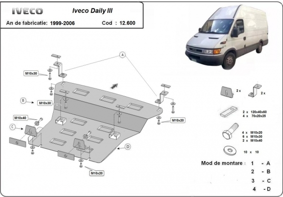 Cache sous moteur Iveco Daily 3