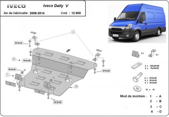 Cache sous moteur Iveco Daily  5
