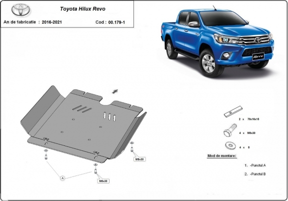 Cache de protection aluminium de la boîte de vitesse Toyota Hilux Revo