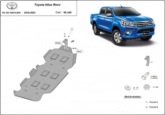 Cache de protection de réservoir Toyota Hilux Revo