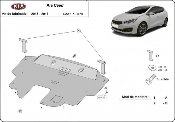 Cache sous moteur et de la boîte de vitesse Kia Ceed 