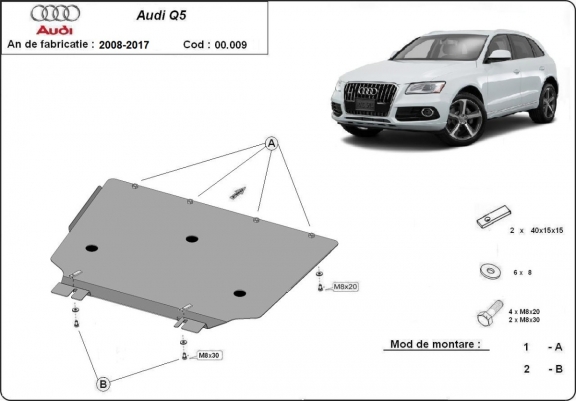 Cache de protection de la boîte de vitesse Audi Q5