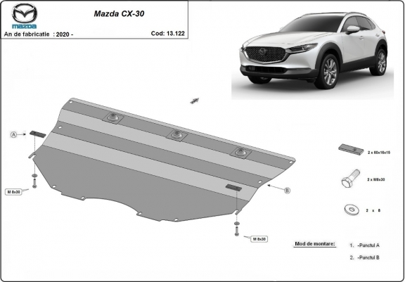 Cache sous moteur et de la boîte de vitesse Mazda CX-30